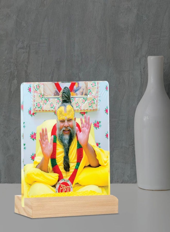 Giftplease Divine Desktop Photo Frame of Shri Premanand Maharaj Ji | Spiritual Table Stand with Wooden Base | Inspirational Religious Gift & Decor for Home, Office, GMP_04 - Image 5